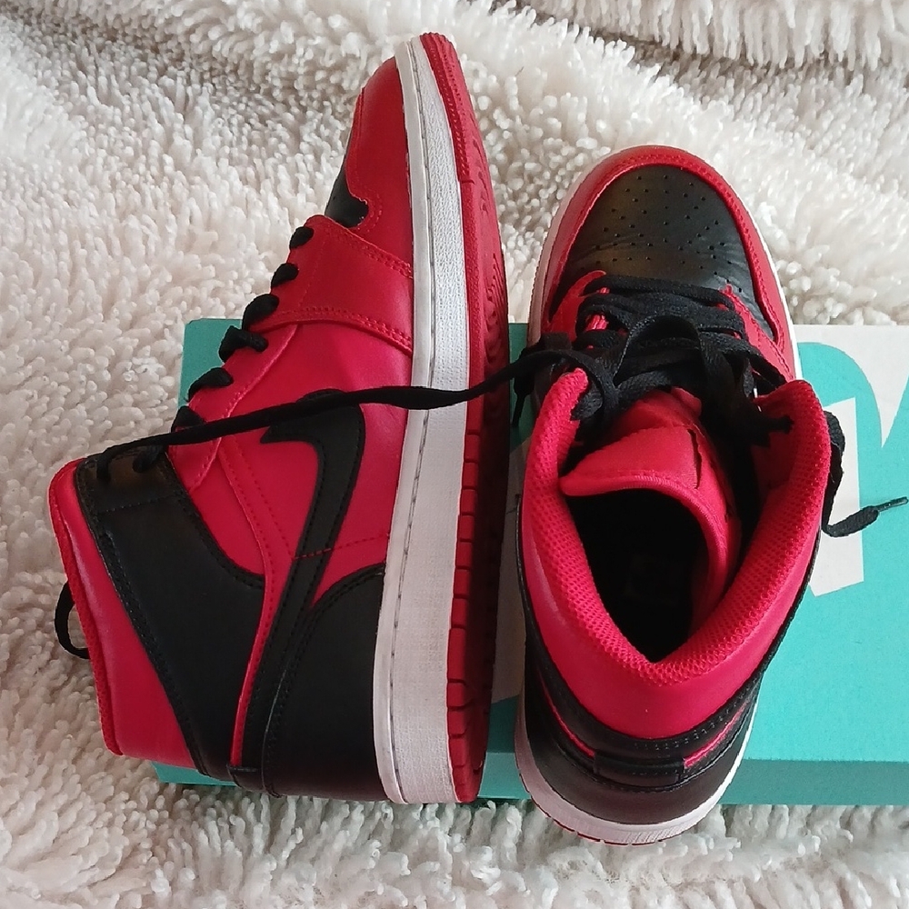 Air Jordans Red and Black Sneakers